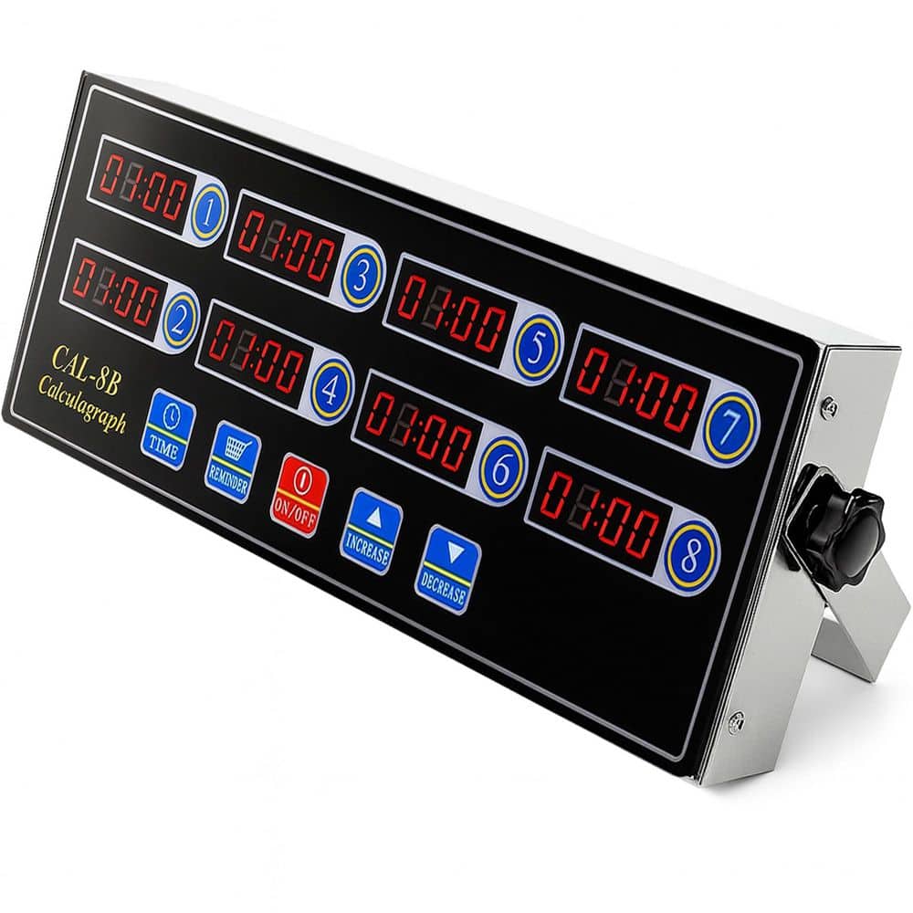 Wudkey Commercial 8 Channels Digital Kitchen Timer, Stainless