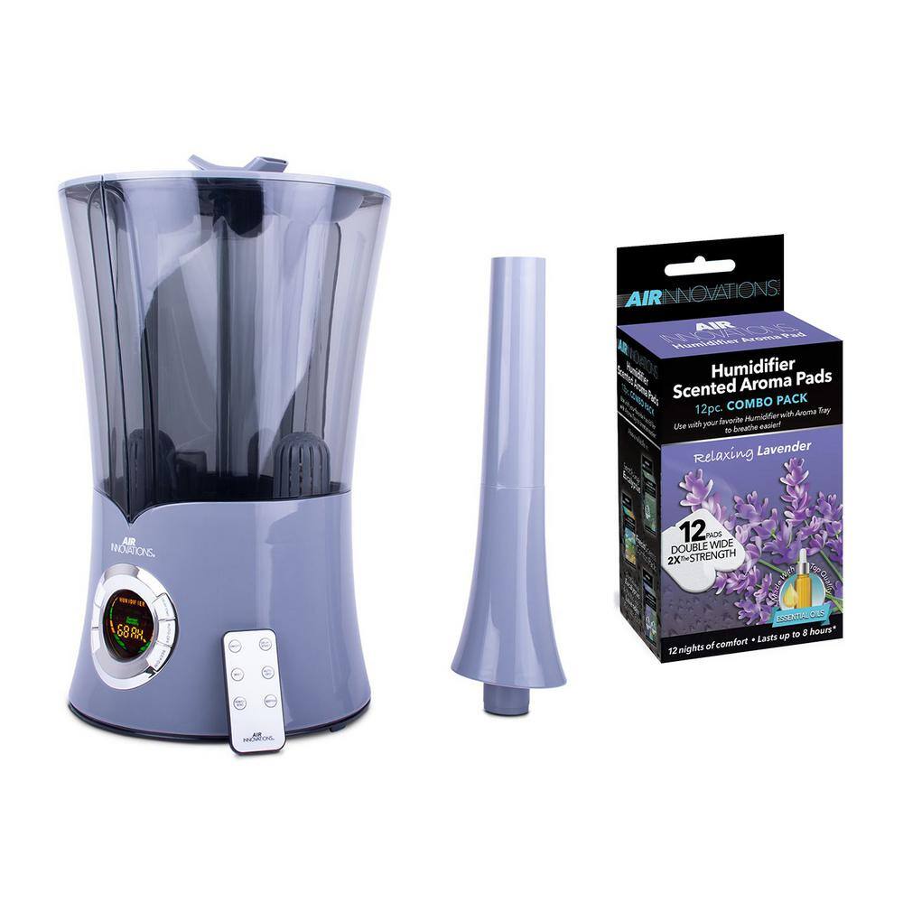 Air Innovations Ultrasonic Cool Mist Humidifier with Refills (12Pack) HUMID23PLAT + AP01