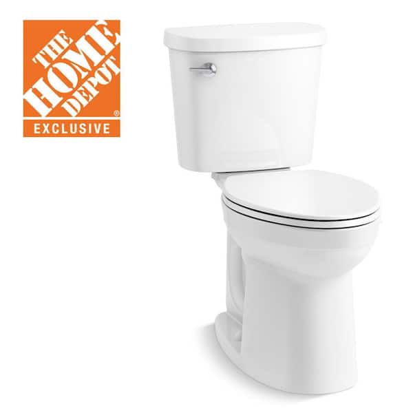 Joist 2-Piece Complete Solution 1.28 GPF Single Flush Elongated Toilet in White (Seat Included)
