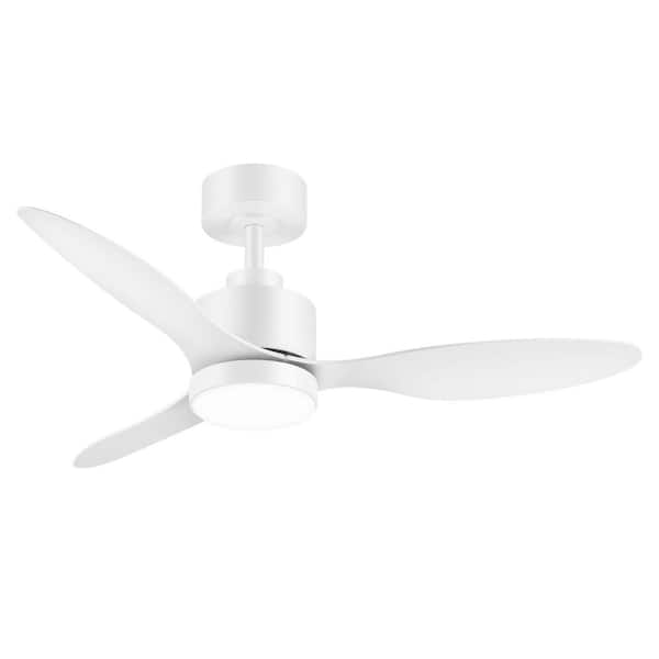 Breezary Sawyer 42 in. Indoor White Ceiling Fan with Integrated LED Light and Remote Control Included
