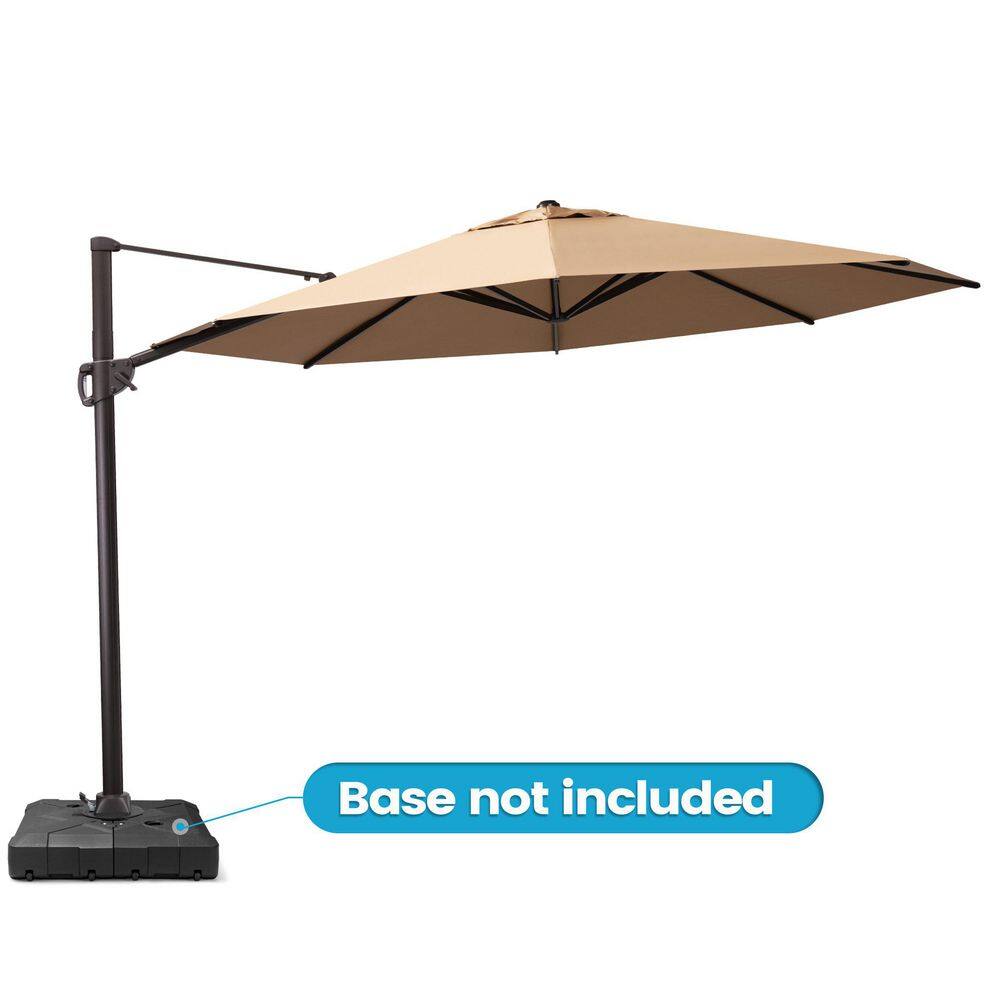 11.5 ft. x 11.5 ft Patio Cantilever Umbrella, Heavy-Duty Aluminum Frame Round Umbrella in Tan price history on PriceWatchPro