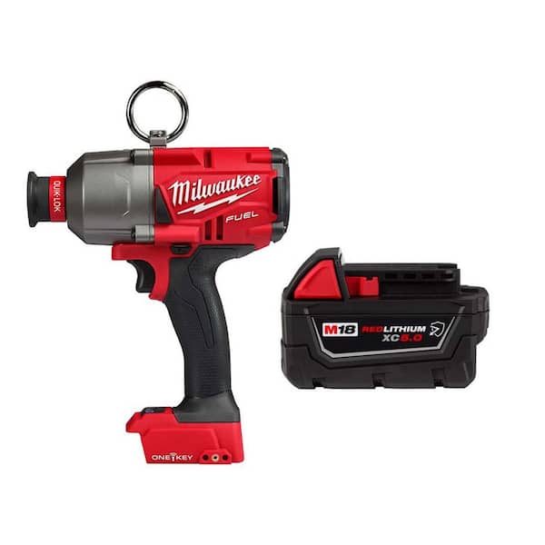 M18 FUEL ONE-KEY 18V Lithium-Ion Brushless Cordless 7/16 in. High Torque Impact Wrench w/ 5.0 Ah Battery