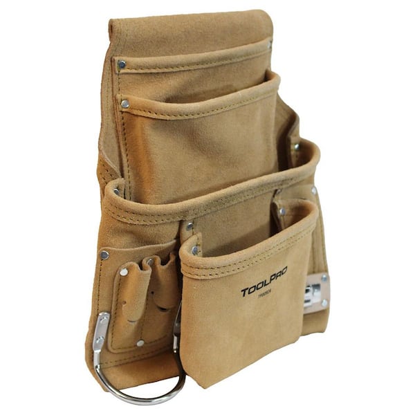 ToolPro 10-Pocket Suede Leather Nail and Tool Pouch TP00924 - The