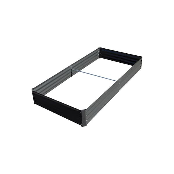 6 x 3 x 1 ft. Galvanized Raised Garden Bed, Outdoor Planter Garden Boxes Large Metal Planter Box, Gray