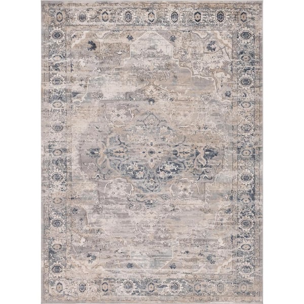Unique Loom Portland Canby Ivory/Gray 8 ft. x 11 ft. Area Rug