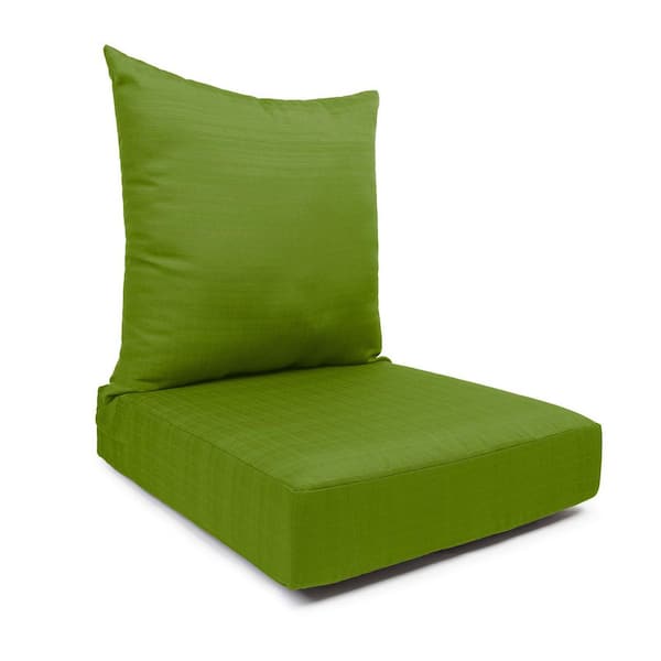 Sunrise 23 in. x 24 in. x 5 in. Deep Seat Cushion-Back and Seat Set with Knife Edge Kiwi