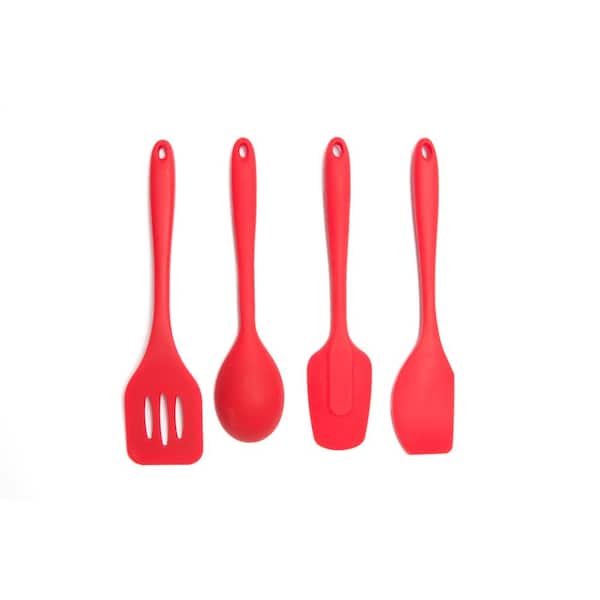 Core Kitchen Essential Silicone Red Utensils (Set of 4)
