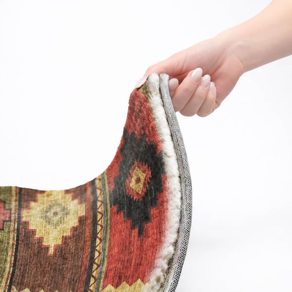 Dream Shag Premium Machine Washable Abstract ADS176 Paprika 9 ft. x 12 ft. Area Rug