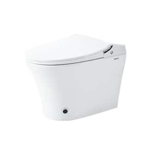 1-piece 1.28 GPF Single Flush Elongated Smart Toilet in White with Dryer and Heated Seat