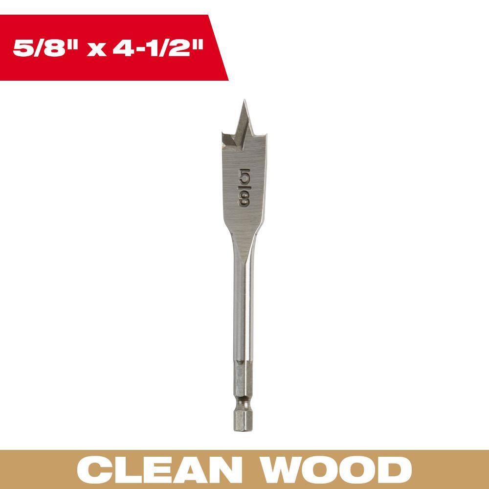 5/8 in. x 4.5 in. Flat Boring Bit