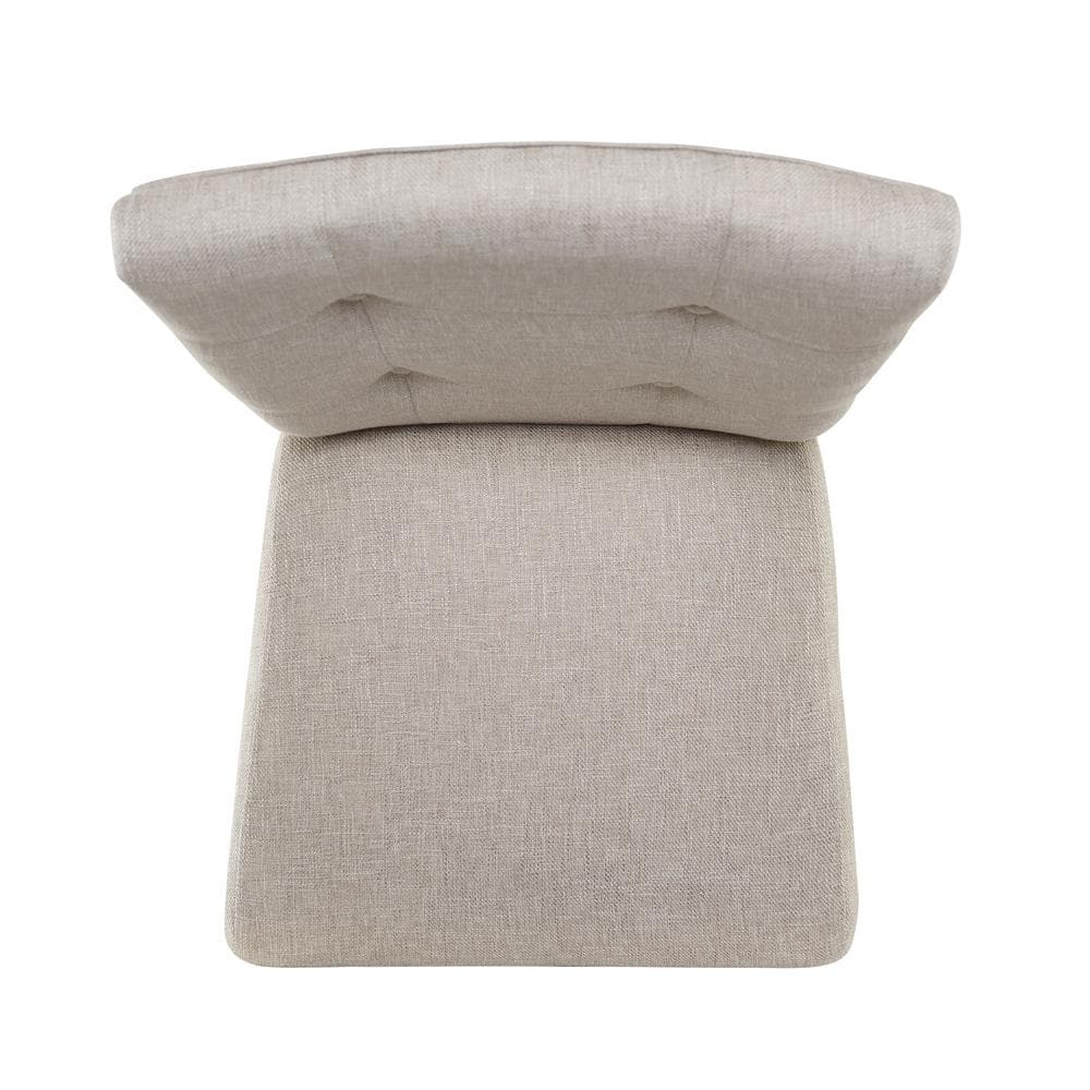 Beige Linen Upholstered Tufted Side Chair Set