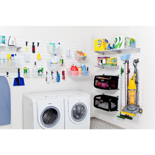 Laundry room wall organizer storage system discount