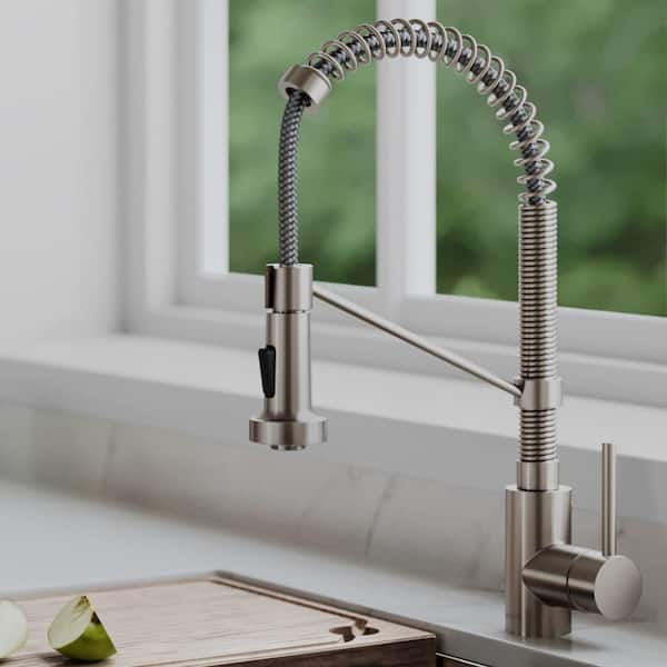 Bolden Single Handle Pull Down Sprayer Kitchen Faucet with Soap Dispenser in Spot-Free Stainless Steel