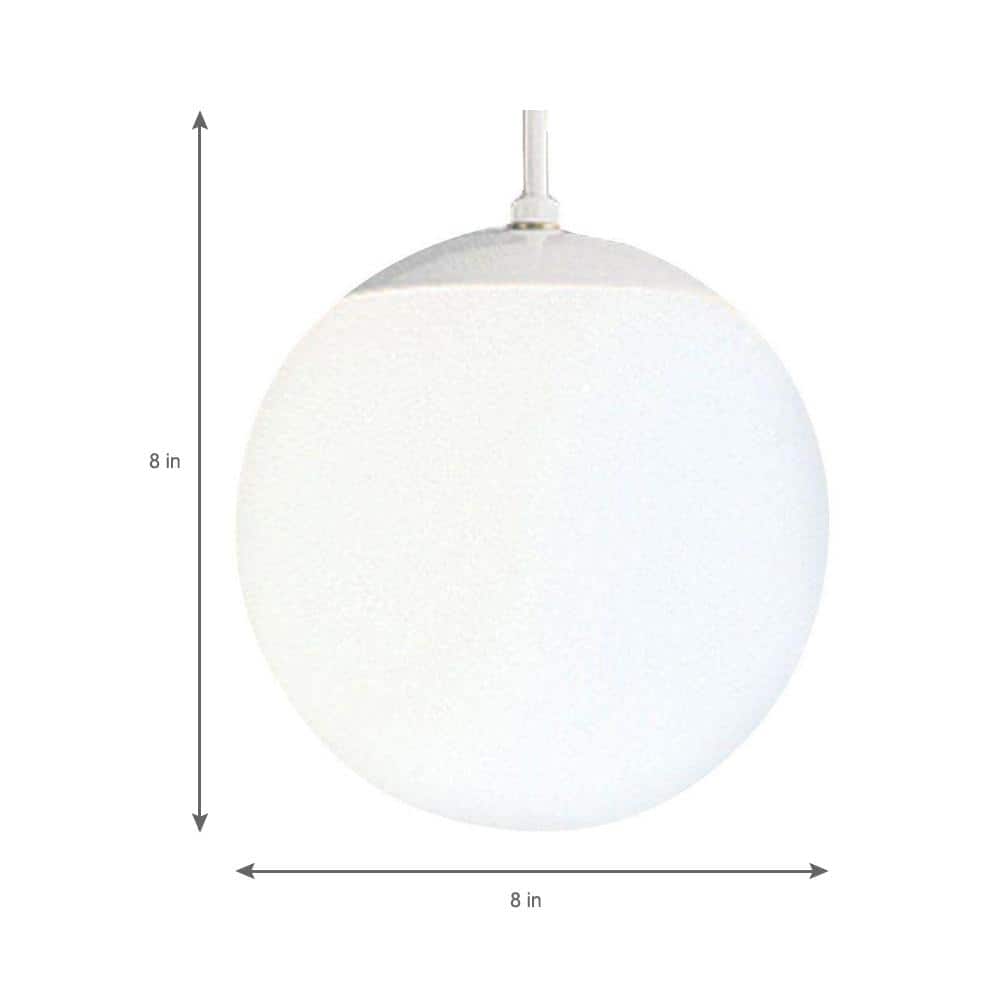 White Glass Globe Pendant Light with Adjustable Cord