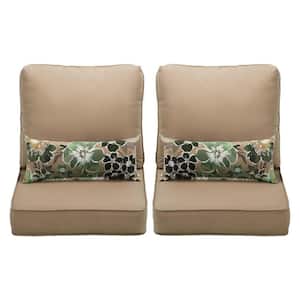 22 in. x 24 in. Deep Seat Outdoor Patio Furniture Single Chair Sofa Cushion Back Olefin Fabric Slipcover Sponge Foam
