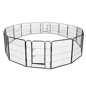 16-Panels Large Outdoor Indoor Iron Puppy Dog Fence Pet Dog Playpen