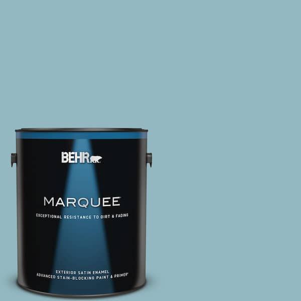 BEHR MARQUEE 1 gal. #PPU13-09 Tahoe Blue Satin Enamel Exterior Paint & Primer