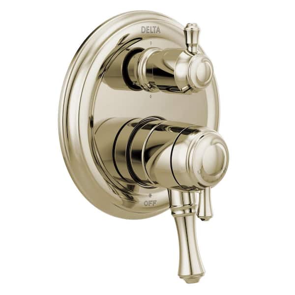 Delta Cassidy 2-Handle Wall-Mount Valve Trim Kit with 6-Setting Integrated Diverter in Polished Nickel (Valve not Included)