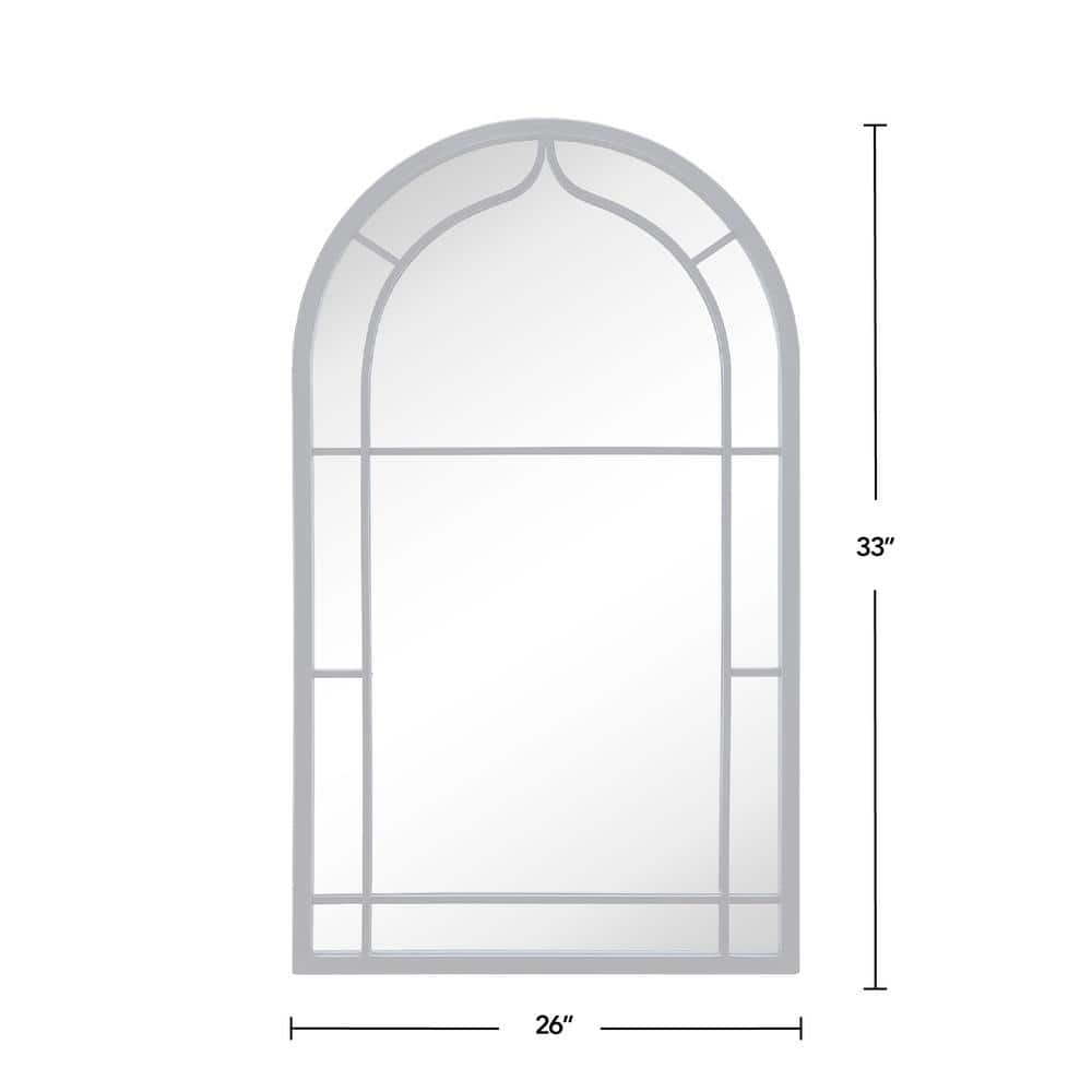 Dark Gray Arched Metal Farmhouse Wall Mirror, 20 x 34 in