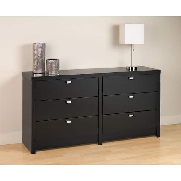 Prepac Series 9 6-Drawer Black Dresser