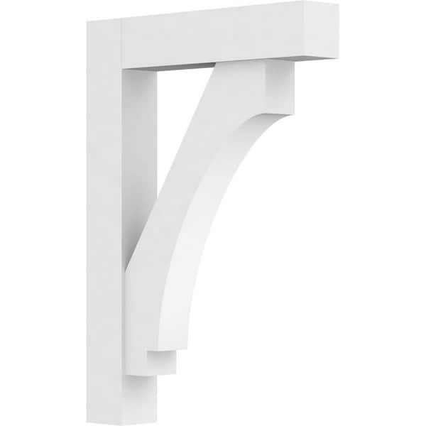 Ekena Millwork Standard Imperial 3 in. W x 24 in. H x 18 in. D Signature Urethane Polyurethane Bracket With Block Ends