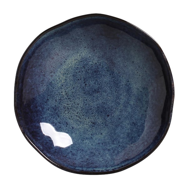 PORTO BRASIL 18.08 fl. oz. Denim Dark Blue Stoneware Organic Bowl (Set of 6)