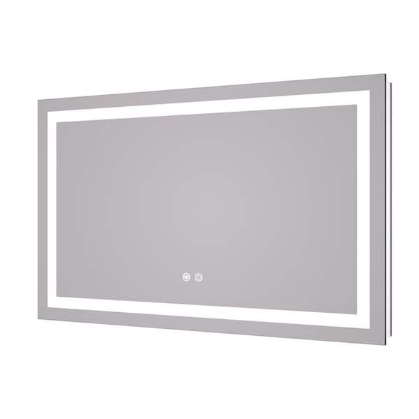 40 in. W x 24 in. H Rectangular Frameless Wall LED Lighted Bathroom Vanity Mirror with Light with Backlit and Anti-Fog