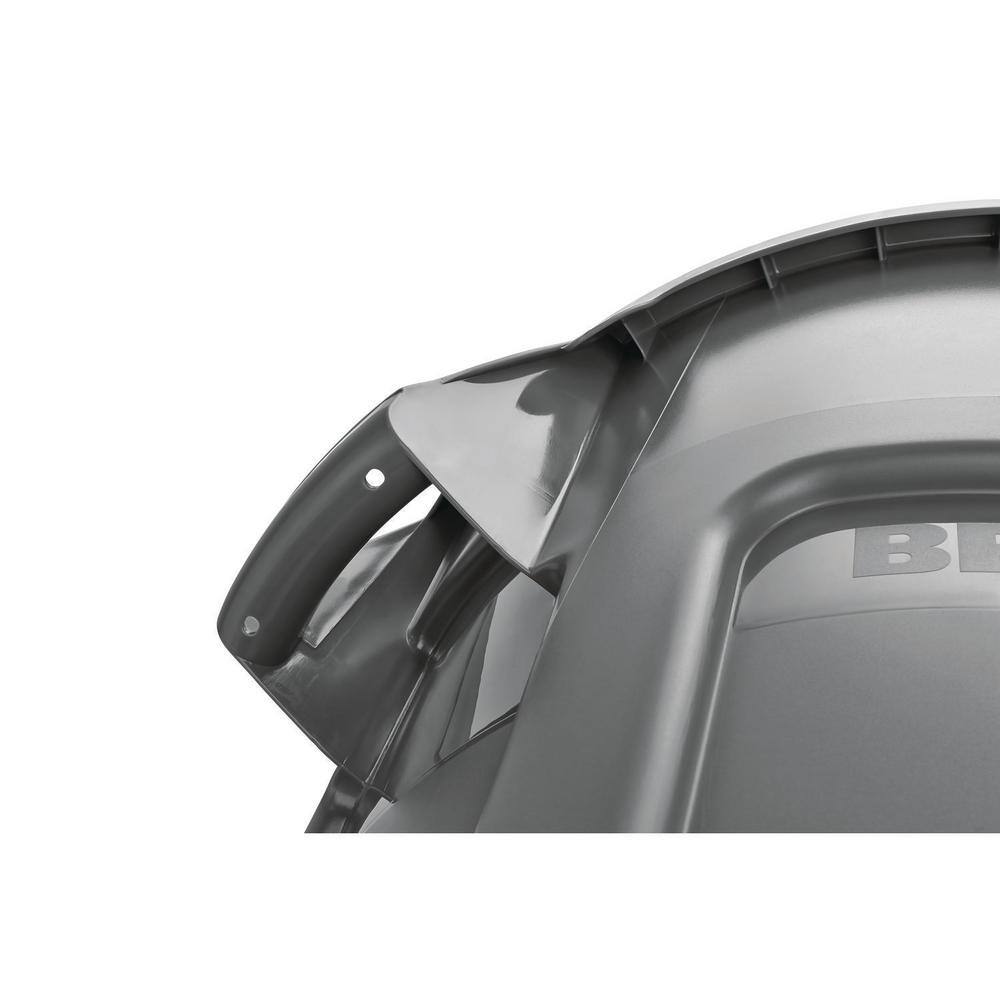 Gray 10-Gallon Round Plastic Commercial Garbage Receptacle