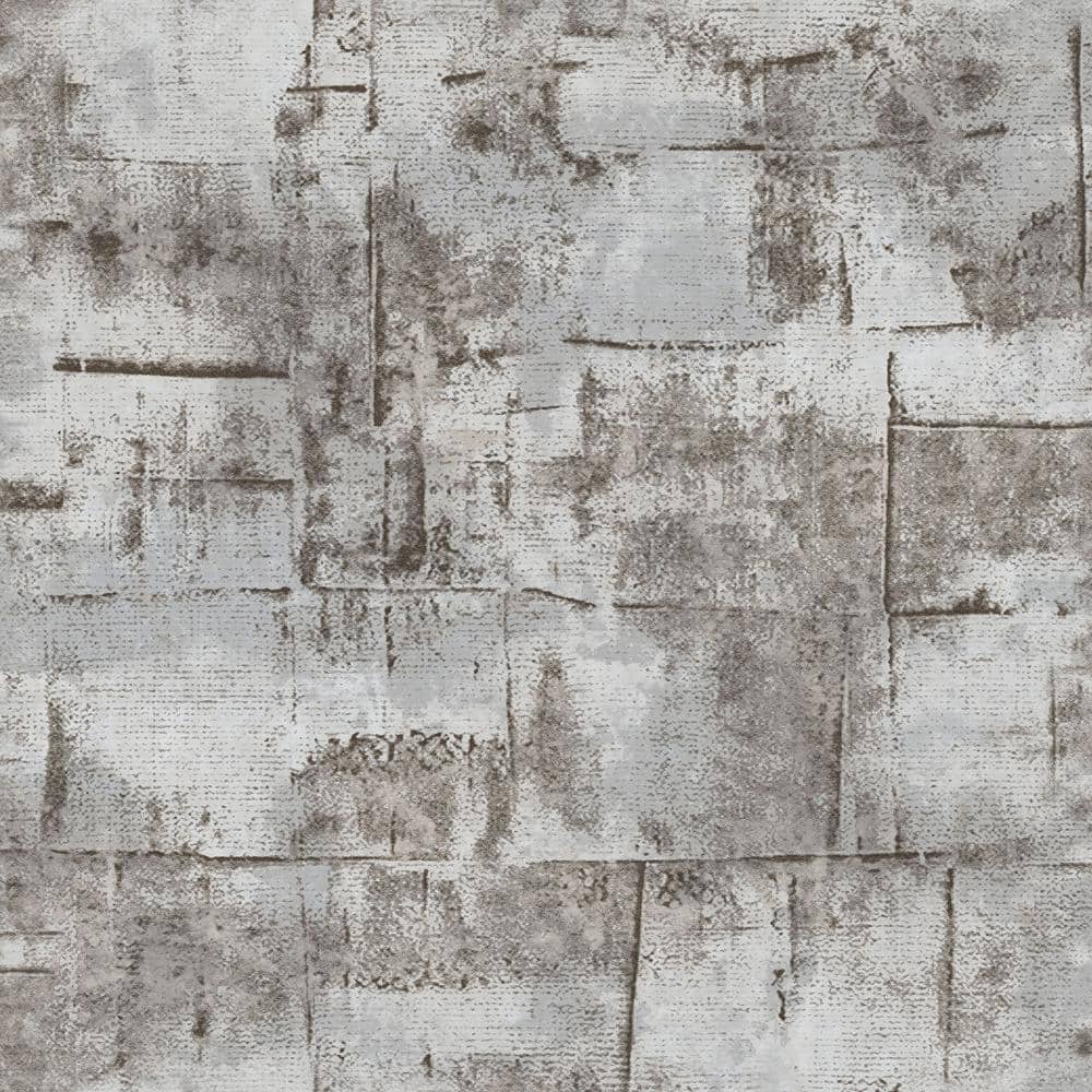 Italian Textures 2 Grey Block Texture Vinyl on Non-Woven Non-Pasted Wallpap