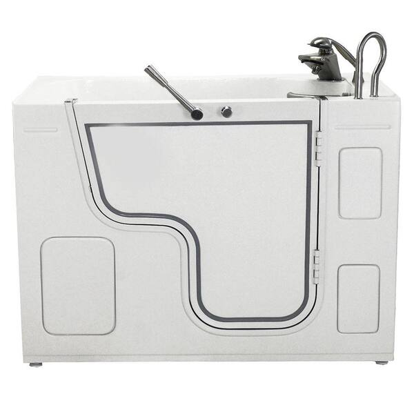 Ella Wheelchair Transfer Air and Hydrotherapy Massage Outward Swing 4 ft. Walk-In Bathtub in White with Right Drain