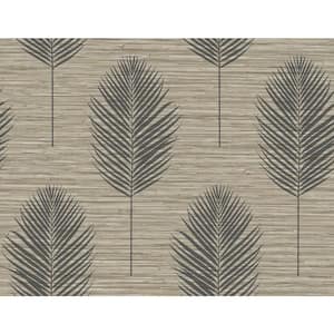 Bali Light Brown Fern Vinyl Non-Pasted Textured Repositionable Wallpaper