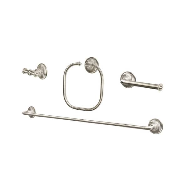 Decor Living Seabrook 4-Piece Bath Hardware Set in Brushed Nickel