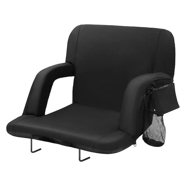 Double Heated Stadium Seat with Back Support,Folding Portable Padded Reclining Chair, 3 Level Heating Wide Bleacher Seat