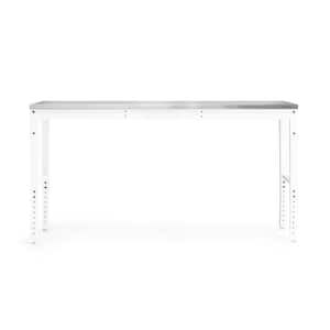 Pro Series 72 in. White Workbench with Stainless Steel Worktop