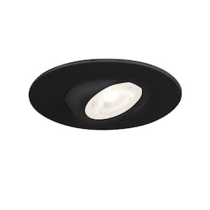 Midway 2 in. Mini Round 2700K-5000K Selectable CCT Remodel IC Airtight Gimbal Integrated LED Recessed Light Kit in Black