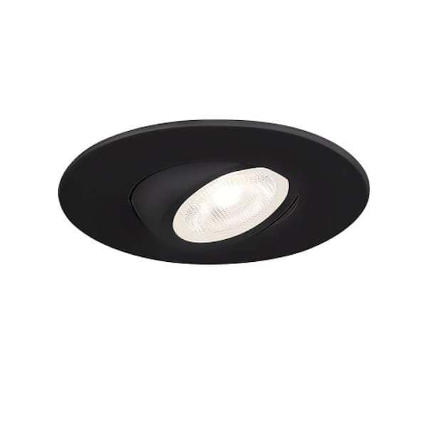 Eurofase Midway 2 in. Mini Round 2700K-5000K Selectable CCT Remodel IC Airtight Gimbal Integrated LED Recessed Light Kit in Black