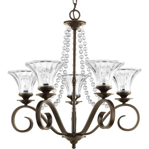 Progress Lighting Bliss Collection 5-Light Antique Bronze Chandelier