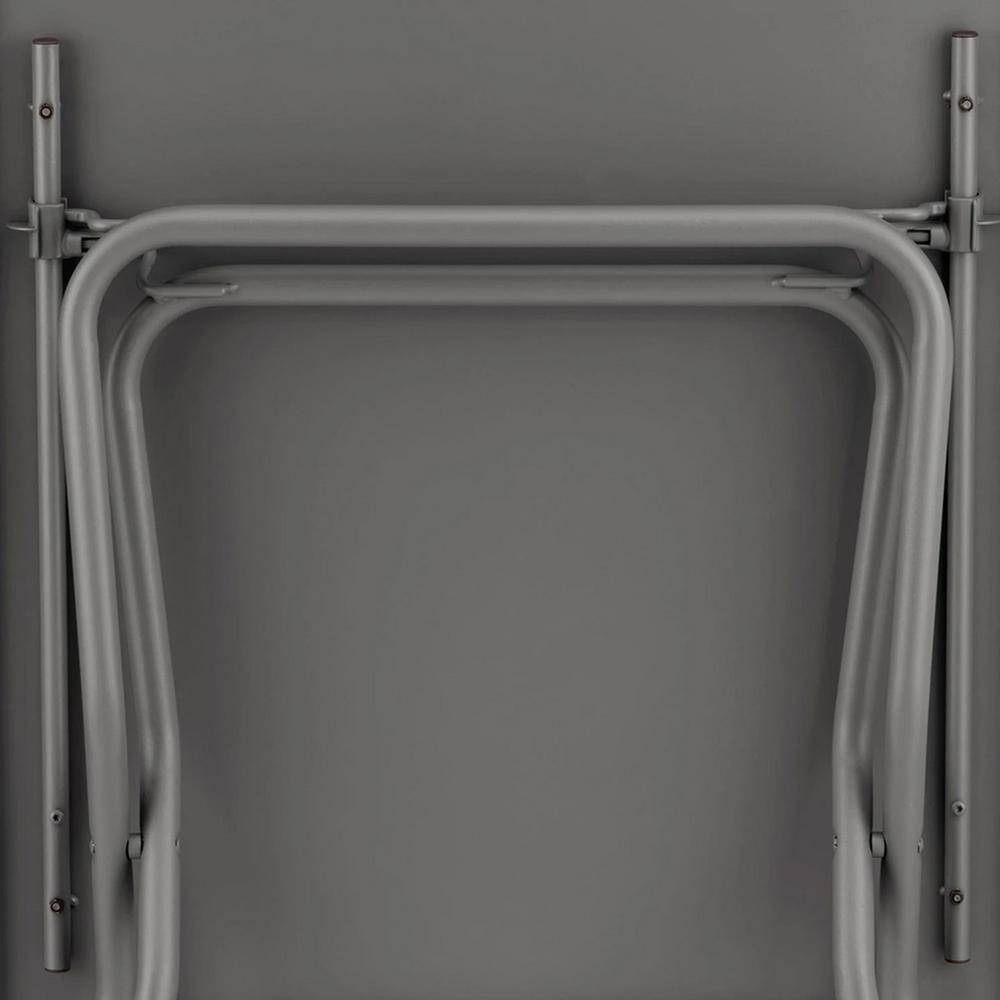 Titanium Gray Galvanized Steel Rectangular Folding Table
