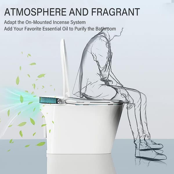 Elongated G5 Smart Toilet Tankless Bidet Toilet 1.28 GPF Auto Flush, Foot Sensor Operation, Heated Seat In Black