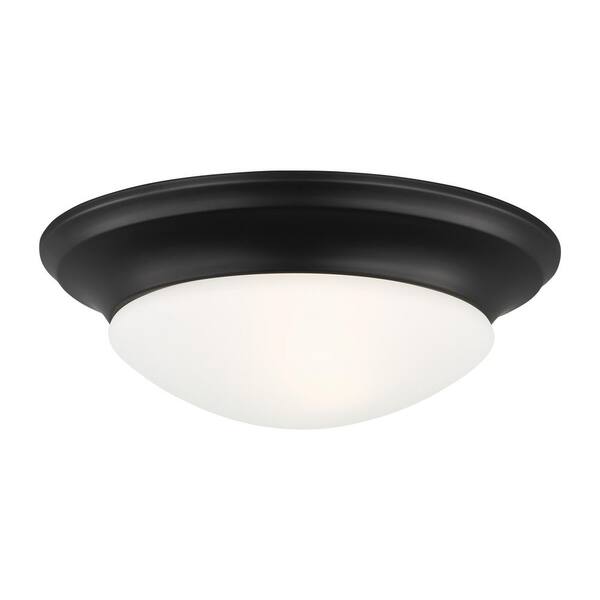 Generation Lighting - Nash 11.5 in. 1-Light Midnight Black Flush Mount