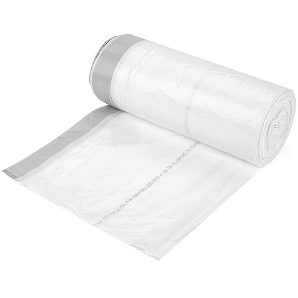 22 in. x 22 in. 8 Gal. White Trash Bags, 0.7 mil (100-Count)