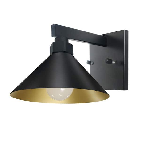 12 in. Width 1-Light Bronze Outdoor Wall Sconce Wall Light with No Bulbs Included