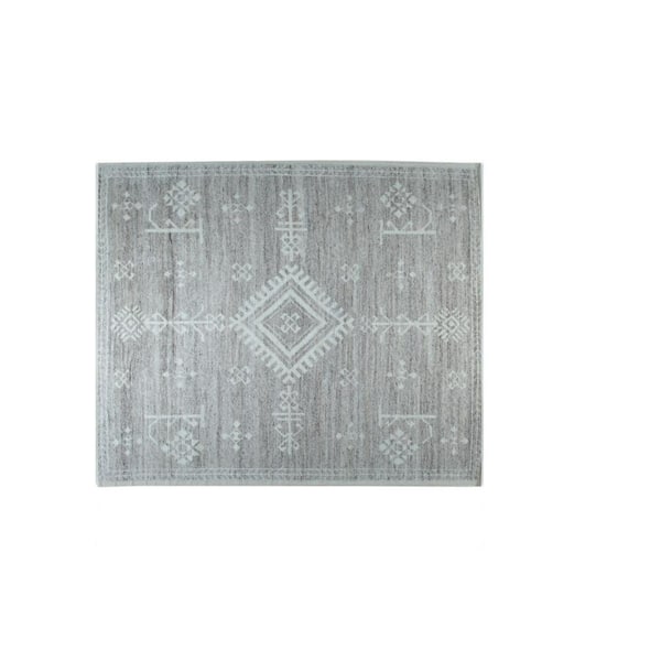 EORC Gray 8 ft. x 10 ft. Hand-Knotted Wool Classic Oushak Area Rug