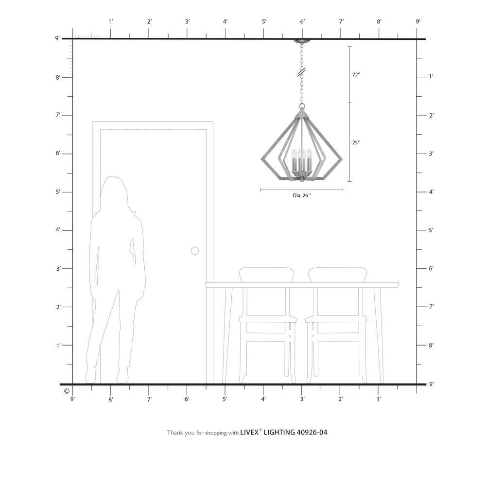 Prism 6-Light Black and Nickel Steel Chandelier