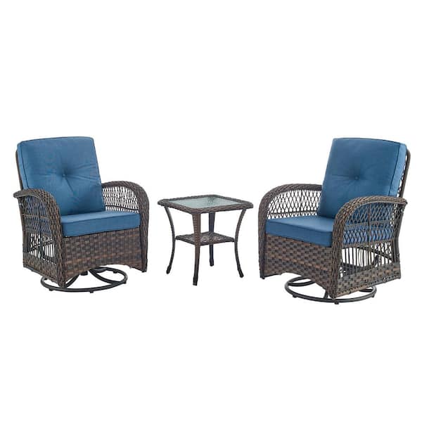 Alpulon 3-Piece Brown Wicker Patio Conversation Set Outdoor Rocking Chair With Khaki Cushions Zy1c0269 1