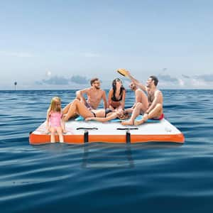 Inflatable Floating Dock 15 ft. x 6 ft. Inflatable Dock Platform Non-Slip Water Floating Dock Mat