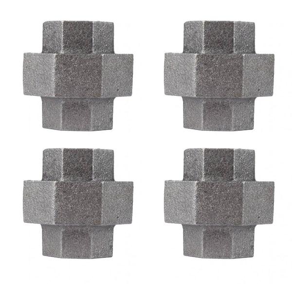 PIPE DECOR 3/4 in. Black Iron Union for Furniture Building and Regular Plumbing Applications (4-Pack)