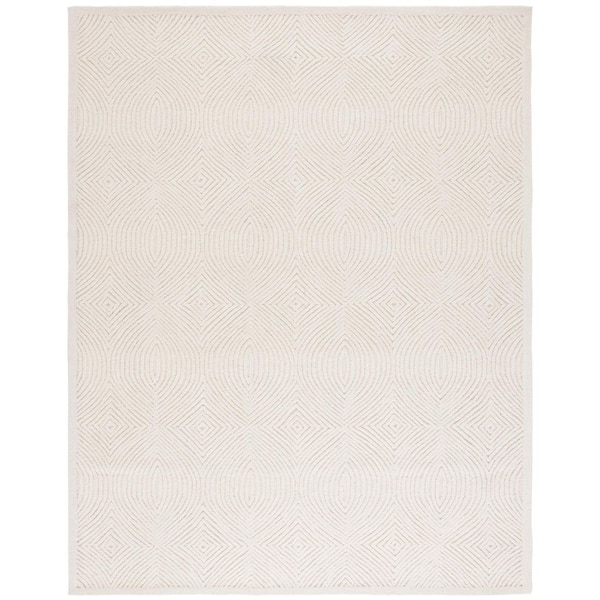 SAFAVIEH Textural 8 ft. x 10 ft. Ivory Monochrome Geometric Area Rug