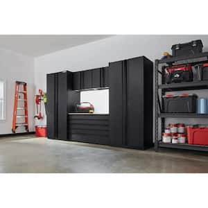 6-Piece Pro Duty Welded Steel Garage Storage System in Black LINE-X Coating (128 in. W x 81 in. H x 24 in. D)