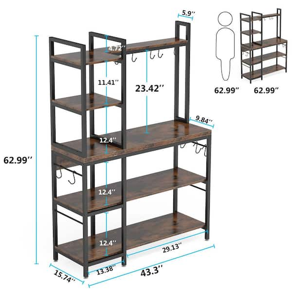 Rectangular Wooden Kitchen Storage Rack, Shelves: 5, Size/Dimensions: 9x5x1  Feet